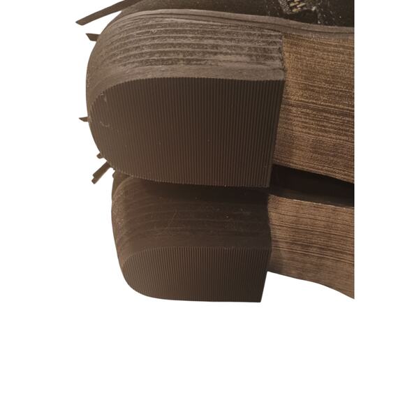 Minnetonka Bandera Women's Fringe Studded Zip Ankle Boot Black Suede Size 10 New - Picture 8 of 8